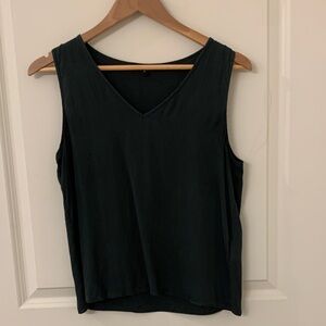 Quince Washable Stretch Silk Tank / Small / Forest green